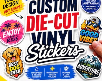 Custom Glossy Vinyl Stickers (Prices per individual design)
