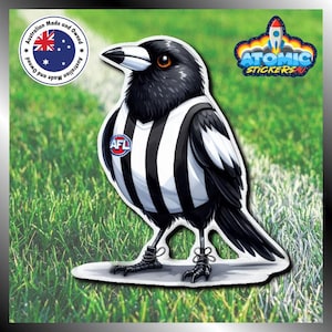Collingwood magpies afl football bird theme sticker, australian sports fan decal (W4.1cm x H4.95cm)