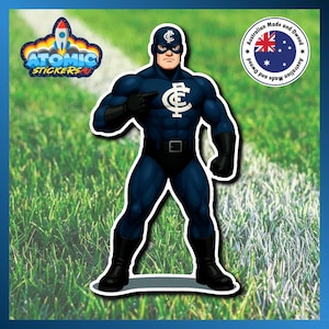 Carlton Blues Hero Aufkleber - Logo Brust Pose