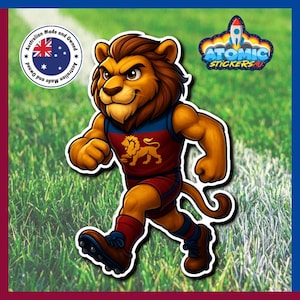 Pegatinas de fútbol de la AFL, calcomanías de aficionados al fútbol australiano, Brisbane Lions