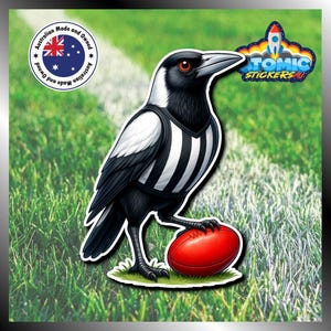 Sticker Collingwood Magpies AFL voetbalvogelthema, sticker Australische sportfan
