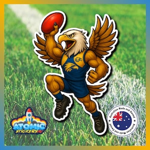 Sticker héros AFL West Coast Eagles – Pose du foot (4,1 cm x 5,95 cm)