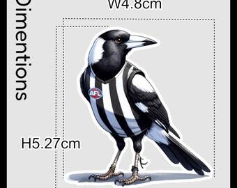 Collingwood Magpies AFL Football Bird Theme Sticker, Australian