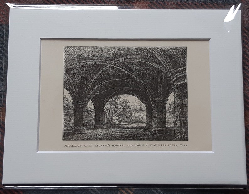 Antique Print: Engraving of Ambulatory of St. Leonard's Hospital and ...