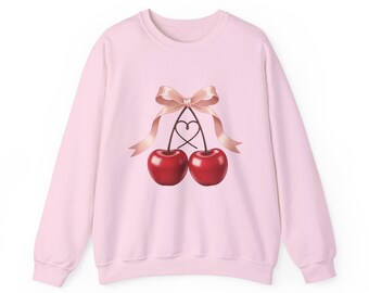 Kirsch Band Rundhals Sweatshirt | Kawaii Frucht Graphik