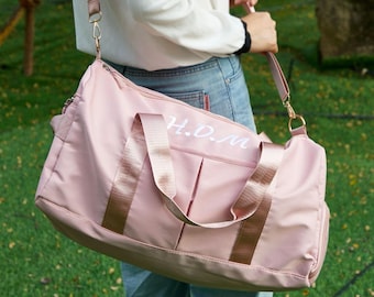 Embroidered Yoga Duffle Bag, Duffle Bag, Mothers Day Gifts,Custom Weekender Bag, Travel Bag, Initial Gym Bag, Hospital Bag