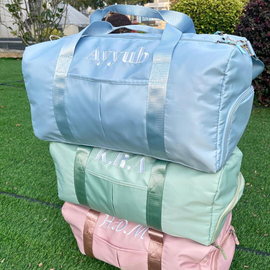 Personalized Name Duffel Bag, Mothers Day Gifts, Cute Overnight Bag for Her, Custom Weekender