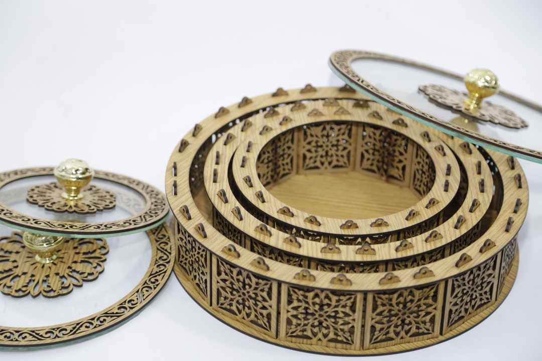 Set of Decorative Dried Fruit Trays Wooden Wedding Cake Etsy