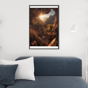 Mountains, Sunrise, Nature, Home Decor, Printable, Instant Download, Captivating Mountain Peaks at Dawn, Majestic Serene Landscape Wall Art.