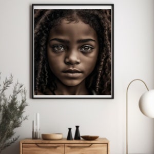 DigitalArtDecor,MoodyGirlPortrait,SchwarzBraunTöne,MinimalistischDigitalArt,AbstraktPortrait,BraunFarbpalette,ExpressiveGeschenke,Karten