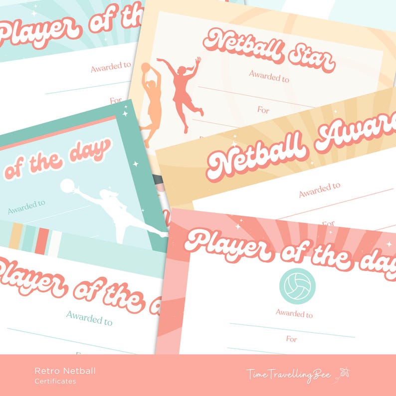 Netball Pattern Papers Certificates | Netball • School Awards • Sport Certificates - Etsy