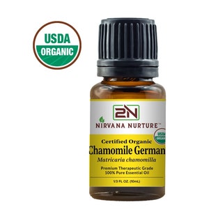 Deutsches ätherisches Kamillenöl, USDA-zertifiziertes Bio-Öl, 100 % rein, erstklassige therapeutische Qualität, unverdünnt, Aromatherapie, Hautpflege, Haarpflege