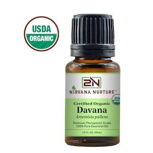 Davana Essential Oil USDA Certified Organic, 100% Pure Premium Therapeutic Grade, Undiluted, Aromatherapy Diffuser, Skin Care, Hair Care