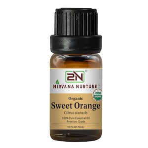 Organiczny olejek eteryczny ze słodkiej pomarańczy, 100% czysty, 10 ml