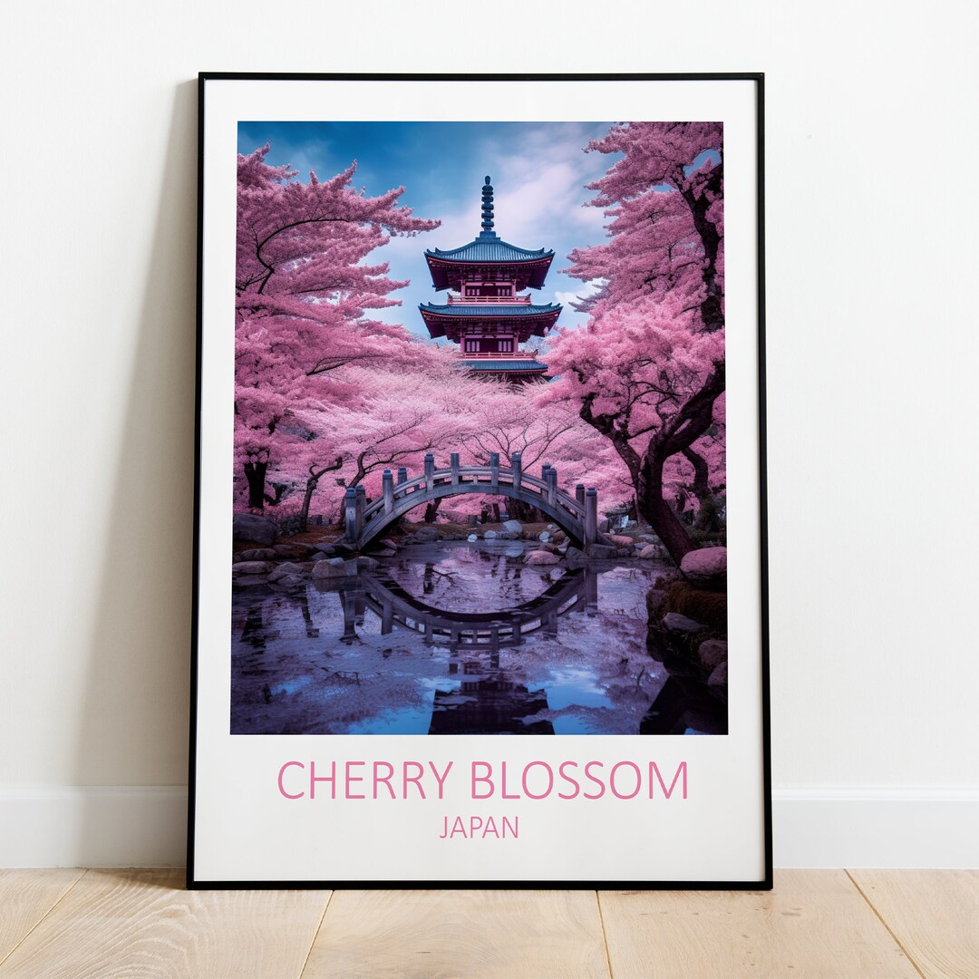 Cherry Blossom Poster - Japanese Sakura Wall Art Print - Floral Home ...
