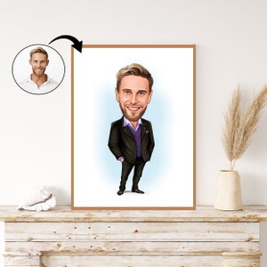 Personalized Business portrait, Business gift idea, Digital download art, Custom business drawing, Unique office decor, Fun caricature