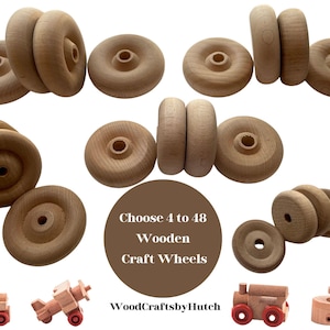 Wood Craft Wheels for Cars Trains Trucks Pull Toys Arts and Craft Projects Choose Size and Quantity Unfinished Ready to Paint or Stain