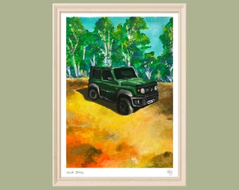 Suzuki Jimny Druck | Acryl Gouache Car Art (Digitaler Download)