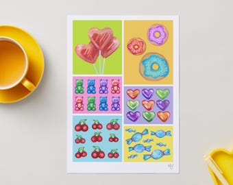 Lolly Bag | Digital Print of Original Artwork | Gouache Watercolour | A2-A5 sizes included