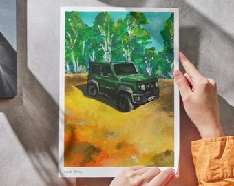 Suzuki Jimny Print | Acrylic Gouache Car Art (Digital Download)