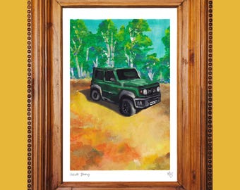 Suzuki Jimny Druck | Acryl Gouache Car Art (Digitaler Download)