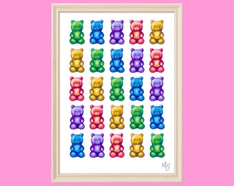 Gummy Bear | Digital Print of Original Artwork | A1-A5 sizes included