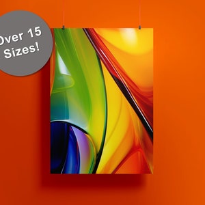 Rainbow Glass No. 3 Digital Printable Art, Colorful art print, rainbow colored glass, modern home decor, vibrant art, abstract, rainbow art