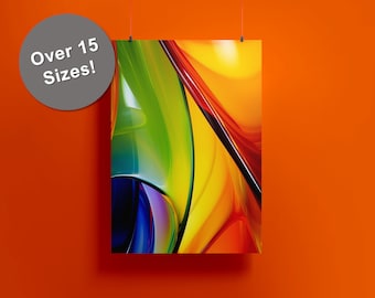 Rainbow Glass No. 3 Digital Printable Art, Colorful art print, rainbow colored glass, modern home decor, vibrant art, abstract, rainbow art