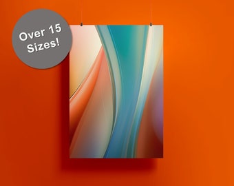 Pastel Flowing Glass Digital Printable Art, Colorful art print, Colored glass, modern home decor, vibrant art, abstract art