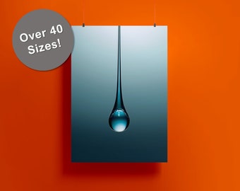 Hanging Glass Drop Sculpture Digital Printable Art, Colorful art print, colored glass, home decor, vibrant art, abstract sculpture print