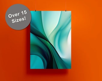 Green Flowing Glass Digital Printable Art, Colorful art print, Colored glass, modern home decor, vibrant art, abstract art