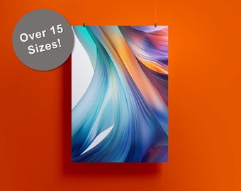 Pastel Flowing Glass No 3 Digital Printable Art, Colorful art print, Colored glass, modern home decor, vibrant art, abstract art