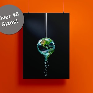 Aqua Mundi: Digital Printable Art - Inspiring Water Conservation, Clean Water Advocacy, art print, environmental, ecological, drinking water