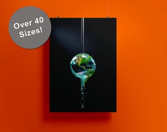 Aqua Mundi: Digital Printable Art - Inspiring Water Conservation, Clean Water Advocacy, art print, environmental, ecological, drinking water