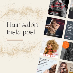 30 hairstylist instagram template | hairstylist template | Hair Salon Social Media | DIY Canva | Minimalistic Templates | Hair care Business