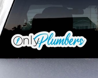 OnlyPlumbers die cut vinyl sticker, OnlyFans take off, parody sticker for toolbox, helmet, cap, truck, car, vehicle bumper window stickers