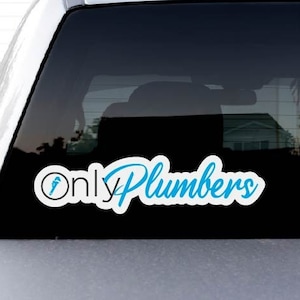 Autocollant en vinyle découpé OnlyPlumbers, OnlyFans décoller, autocollant parodique pour boîte à outils, casque, casquette, camion, voiture, autocollants de fenêtre de pare-chocs de véhicule
