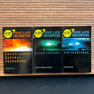 Sci-Fi Channel True Life Encounters: Unexplained Natural Phenomena, Alien Contact, UFO Sightings - Set of 3 Vintage UK Paperback Books 1997