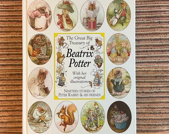 The Great Big Treasury of Beatrix Potter with her original illustrations, 19 stories of Peter Rabbit & Friends - Hardback Book, Leopard 1996