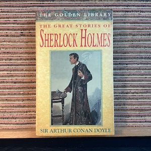 Wielkie opowieści o Sherlocku Holmesie autorstwa Sir Arthura Conana Doyle'a - Vintage UK Paperback Book, The Golden Library, Magpie Books 1993