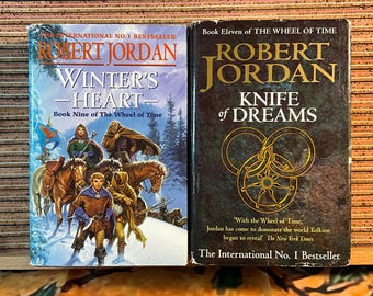 Winter's Heart + Knife of Dreams: Wheel of Time Books 9 & 11 by Robert Jordan - Pair of Vintage Hardback Books, BCA 2000/2005