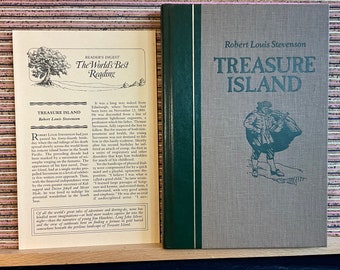 Treasure Island by Robert Louis Stevenson - Vintage Illustrated Hardback Book with Insert, Reader's Digest 'The World's Best Reading', 1992