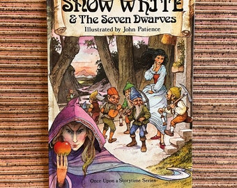 Sneeuwwitje en de zeven dwergen (Once Upon a Storytime-serie), naverteld en geïllustreerd door John Patience - Gebonden, kleurenbibliotheekboeken, 1988