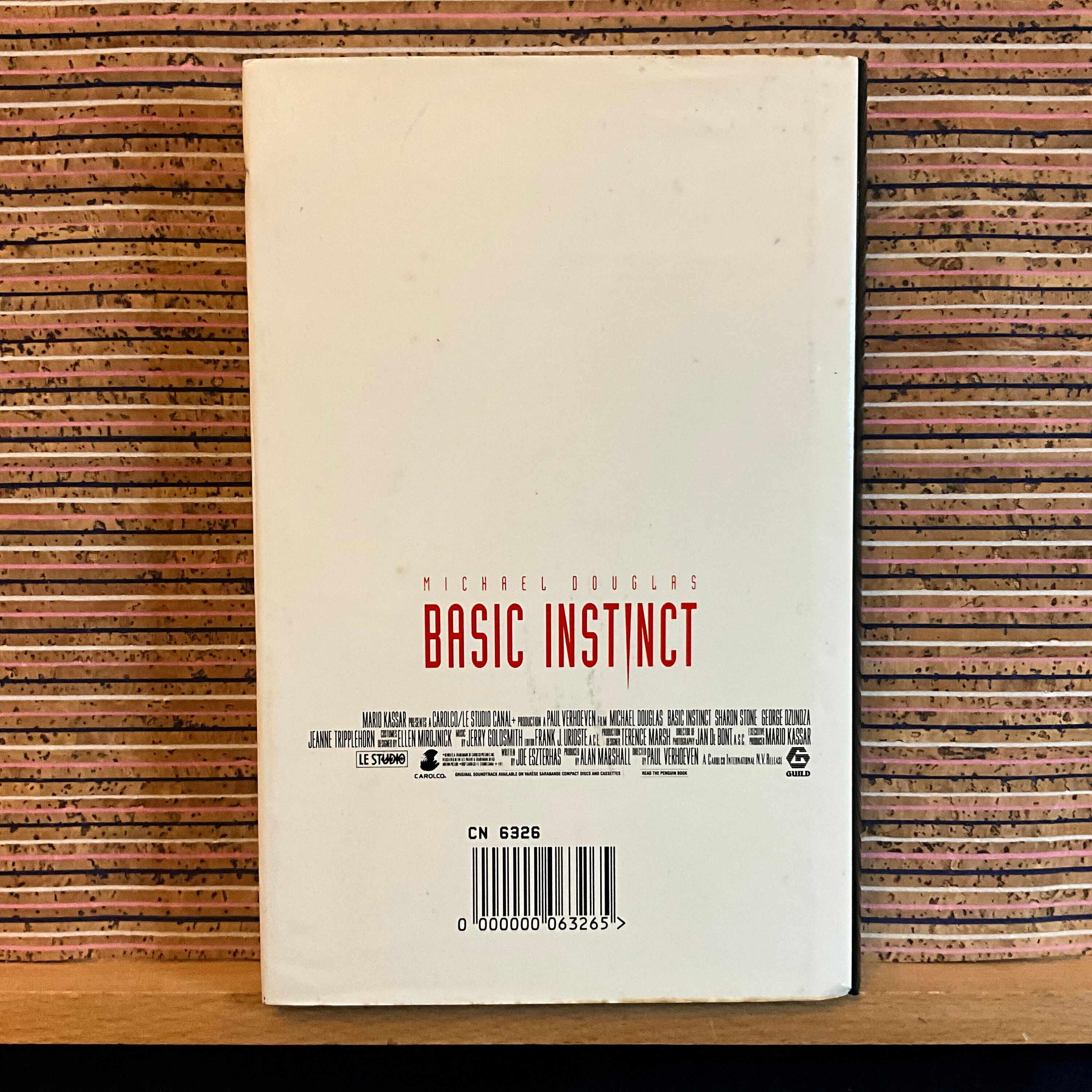 Basic Instinct Hardback Book: Richard Osborne Novel, 1992 BCA