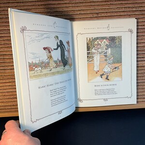 Comptines classiques pour enfants par Kate Greenaway grand livre relié vintage illustré pour enfants, St Michael, Marks and Spencer 1988 image 8