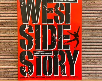 West Side Story: Vocal Selections, music by Leonard Bernstein, lyrics by Stephen Sondheim - Vintage First Edition Paperback Songbook, 1988