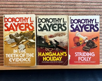 Bargain Bundle - In the Teeth of Evidence, Hangman's Holiday, Striding Folly by Dorothy L. Sayers - Set of 3 Vintage Paperback Books 1980s