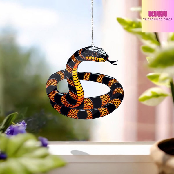 Python Snake Home ACRYLIC window hanging, Gothic Window Hangings, Snake lovers gift, Housewarming gift, Snake decoraction