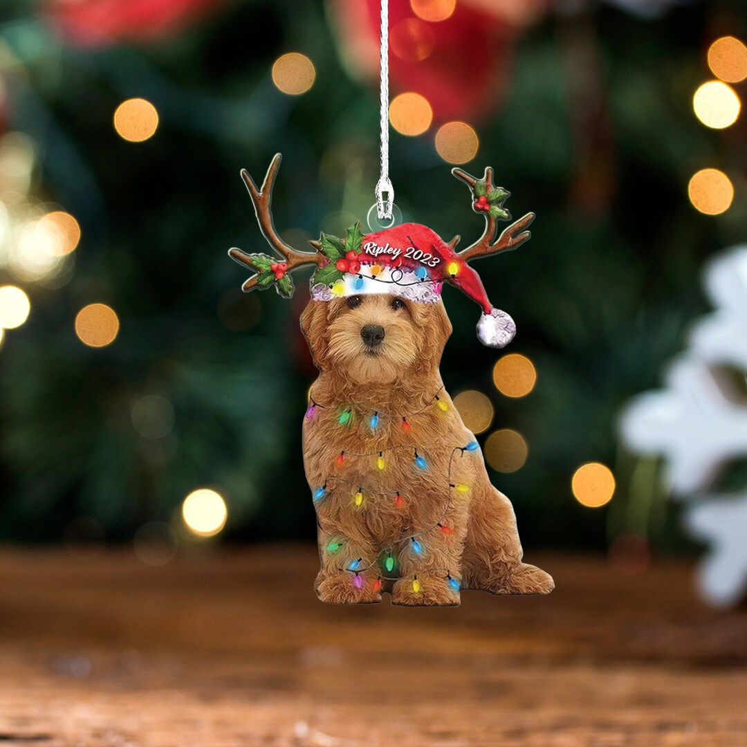 Personalized Goldendoodle Christmas Lights Ornament Doodle Etsy UK
