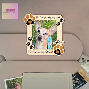 Personalisierte Gedenkfoto Hund Auto Visierclip hängen, für immer in meinem Herzen Visierclip, Erinnerungsgeschenk, Erinnerungstier-Andenken Geschenk